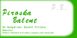 piroska balent business card